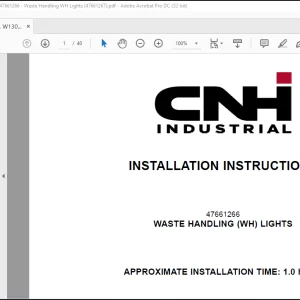 CNH Wheel Loader 621F 721F W130C W170C Installation Instructions Manual(47661267)  - PDF DOWNLOAD