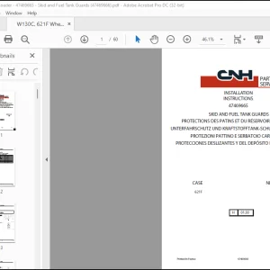 CNH Wheel Loader 621F W130C SKID AND FUEL TANK GUARDS Installation Instructions Manual(47469666) - PDF DOWNLOAD