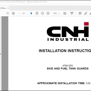CNH Wheel Loader 621F W130C Skid And Fuel Tank Guards Installation Instructions Manual(47661255) - PDF DOWNLOAD