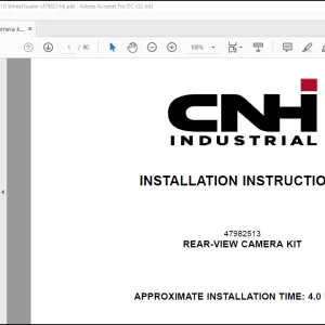 CNH Wheel Loader 621G 721G 821G 921G Rear-view camera Kit Installation Instructions Manual(47982514) - PDF DOWNLOAD