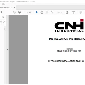 CNH Wheel Loader 621G Field ride control kit Installation Instructions Manual(47927185) -  PDF DOWNLOAD