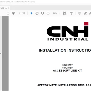 CNH Wheel Loader 621G W130 ACCESSORY LINE KIT Installation Instructions Manual(51429763) - PDF DOWNLOAD