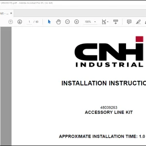 CNH Wheel Loader 621G W130 D ACCESSORY LINE KIT Installation Instructions Manual(48039370) - PDF DOWNLOAD