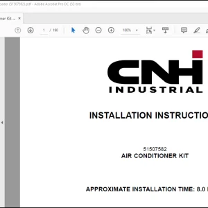 CNH Wheel Loader  621G, W130 D Air Conditioner Kit Installation Instructions Manual(51507592)_EN_FR_ES_DE_IT  - PDF DOWNLOAD