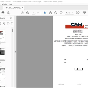CNH Wheel Loader 721F W170C FRONT AND ARTICULATION GUARDS Installation Instructions Manual(47473732) - PDF DOWNLOAD
