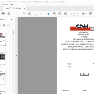 CNH Wheel Loader 721F W170C SKID AND FUEL TANK GUARDS Installation Instructions Manual(47469025) - PDF DOWNLOAD