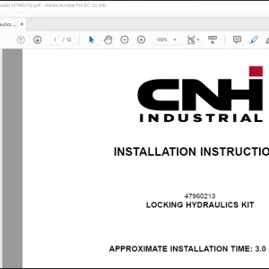 CNH Wheel Loader 721F W170C hydraulics Kit Installation Instructions Manual(47960216) - PDF DOWNLOAD