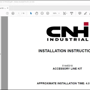 CNH Wheel Loader 721G W170 D ACCESSORY LINE KIT Installation Instructions Manual(51445320) -  PDF DOWNLOAD