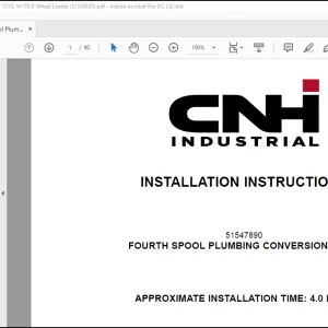 CNH Wheel Loader 721G W170 D Fourth Spool Plumbing Conversion ZB-XR Installation Instructions Manual(51550839)_EN_FR_ES_DE_IT - PDF DOWNLOAD