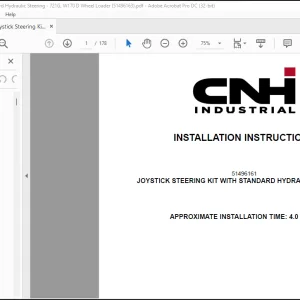 CNH Wheel Loader 721G W170 D Joystick Steering Kit with Standard Hydraulic Steering Installation Instructions Manual(51496163) - PDF DOWNLOAD
