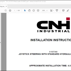 CNH Wheel Loader 721G W170 D Joystick Steering Kit with Standard Hydraulic Steering  Kit Installation Instructions Manual(51520927)_EN_FR_ES_DE_IT - PDF DOWNLOAD