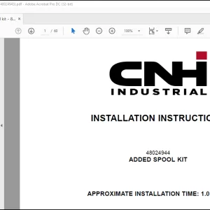 CNH Wheel Loader 821G 921G Added Spool Kit Installation Instructions Manual(48024943) - PDF DOWNLOAD
