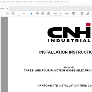 CNH Wheel Loader 821G 921G W190D W230DThree- and four-function hoses (electro-hydraulic) KIT Installation Instructions Manual(48024941) - PDF DOWNLOAD