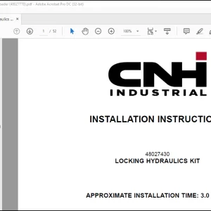 CNH Wheel Loader 921F W230C Locking Hydraulic Kit Installation Instructions Manual(48027770) - PDF DOWNLOAD