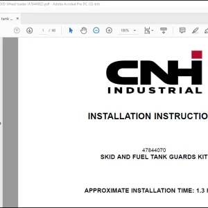 CNH Wheel Loader  Skid And Fuel Tank Guards Kit 621F 621G W130 D Installation Instruction Manual(47844082) - PDF DOWNLOAD