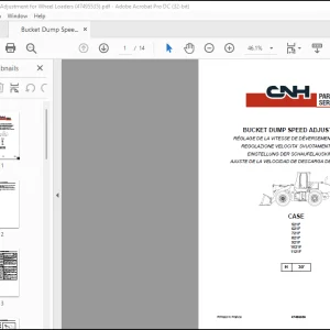 CNH BUCKET DUMP SPEED ADJUSTMENT 521F 621F 721F 821F 921F 1021F 1121F Service & Parts Manual(47495535) - PDF DOWNLOAD