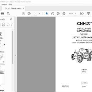 CNH TX742 Telehandlers INSTALLATION INSTRUCTIONS MANUAL(87718834) - PDF DOWNLOAD