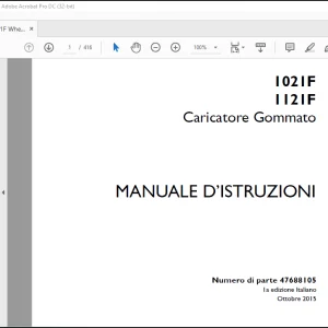 Case 1021F 1121F Caricatore Gommato MANUALE D’ISTRUZIONI(47688105) - PDF DOWNLOAD (ITALIAN)