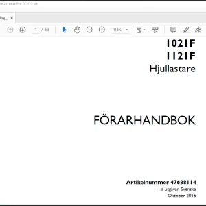 Case 1021F 1121F Hjullastare FÖRARHANDBOK(47688114) - PDF DOWNLOAD (Swedish)