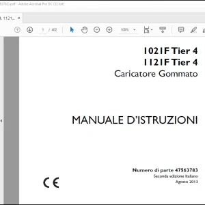 Case 1021F Tier 4 1121F Tier 4 Caricatore Gommato MANUALE D’ISTRUZIONI(47563783) - PDF DOWNLOAD (Italian)
