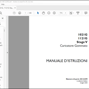 Case 1021G 1121G Stage V Caricatore Gommato MANUALE D’ISTRUZIONI(48122299) - PDF DOWNLOAD (Italian)