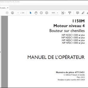 Case 1150M Moteur niveau 4 Bouteur sur chenilles MANUEL DE L’OPÉRATEUR(477134510) - PDF DOWNLOAD (FRENCH)