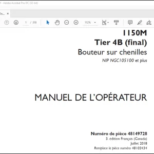 Case 1150M Tier 4B (final) Bouteur sur chenilles MANUEL DE L’OPÉRATEUR(48149728) - PDF DOWNLOAD (French)