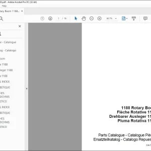 Case 1188 Rotary Boom Parts Catalogue Manual 7-3190 - PDF DOWNLOAD