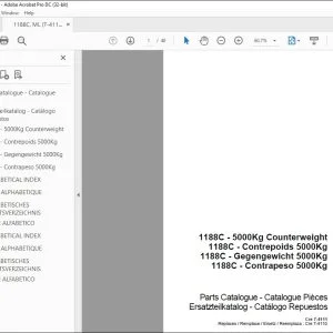 Case 1188C - 5000Kg Counterweight Parts Catalogue Manual 7-4111 EN_FR_DE_ES - PDF DOWNLOAD