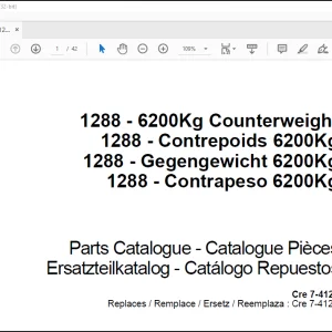 Case 1288 - 6200Kg Counterweight Parts Catalogue Manual(7-4121)_EN_FR_ES_DE  - PDF DOWNLOAD