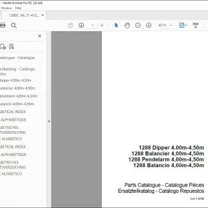 Case 1288 Dipper 4.00m-4.50m Parts Catalogue Manual 7-4150 EN_FR_DE_ES - PDF DOWNLOAD