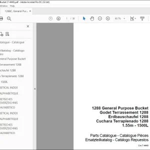 Case 1288 General Purpose Bucket Parts Catalogue Manual - PDF DOWNLOAD
