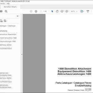 Case 1488 Demolition Attachment Parts Catalogue Manual 7-3016 - PDF DOWNLOAD
