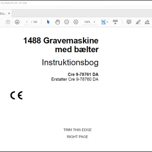 Case 1488 Gravemaskine med bælter Instruktionsbog(9-78761) - PDF DOWNLOAD (Danish)