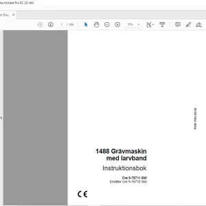 Case 1488 Grävmaskin med larvband Instruktionsbok Manual 9-78711 - PDF DOWNLOAD (SWEDISH)
