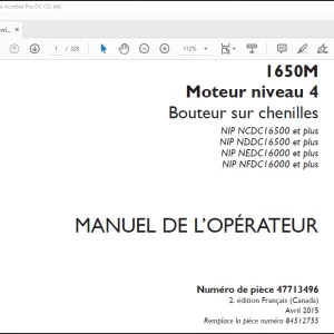 Case 1650M Moteur niveau 4 Bouteur sur chenilles MANUEL DE L’OPÉRATEUR(47713496) - PDF DOWNLOAD (French)