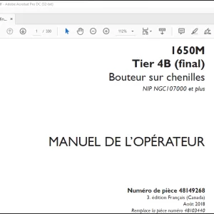 Case 1650M Tier 4B (final) Bouteur sur chenilles MANUEL DE L’OPÉRATEUR(48149268) - PDF DOWNLOAD (French)