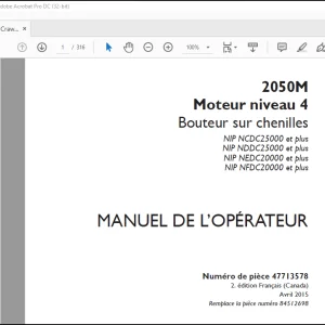 Case 2050M Moteur niveau 4 Bouteur sur chenilles MANUEL DE L’OPÉRATEUR(47713578) - PDF DOWNLOAD (French)