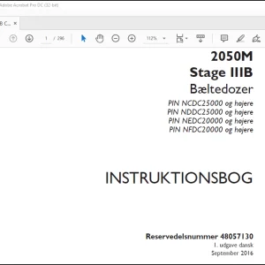 Case 2050M Stage IIIB Baeltedozer INSTRUKTIONSBOG(48057130)  - PDF DOWNLOAD (Danish)