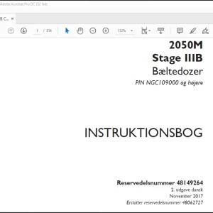 Case 2050M Stage IIIB Baeltedozer INSTRUKTIONSBOG(48149264) -  PDF DOWNLOAD (Danish)