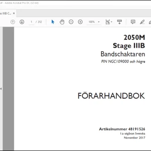 Case 2050M Stage IIIB Bandschaktaren FÖRARHANDBOK(48191526) - PDF DOWNLOAD (Swedish)