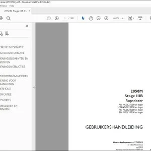 Case 2050M Stage IIIB Rupsdozer GEBRUIKERSHANDLEIDING 47713582 - PDF DOWNLOAD (Dutch)