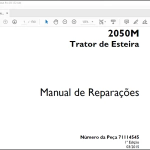 Case 2050M Trator de Esteira Manual de Reparações 71114545 - PDF DOWNLOAD (Portuguese)