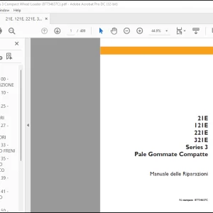 Case 21E 121E 221E 321E Series 3 Pale Gommate Compatte Manuale delle Riparazioni(87734637C) - PDF DOWNLOAD (Italian)