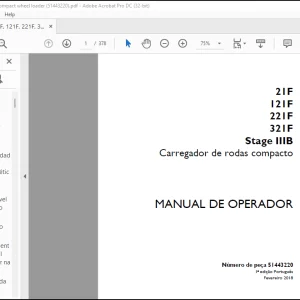 Case 21F 121F 221F 321F Stage IIIB Carregador de rodas compacto MANUAL DE OPERADOR(51443220) - PDF DOWNLOAD (Portuguese)