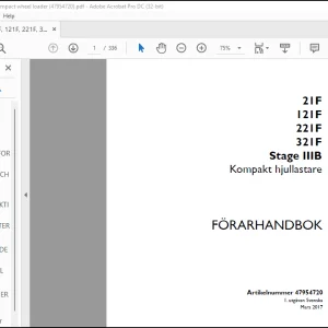 Case 21F 121F 221F 321F Stage IIIB Kompakt hjullastare FÖRARHANDBOK Manual(47954720)-PDF DOWNLOAD (Swedish)