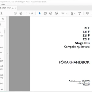 Case 21F 121F 221F 321F Stage IIIB Kompakt hjullastare FÖRARHANDBOK Manual(51519796)-PDF DOWNLOAD (Swedish)