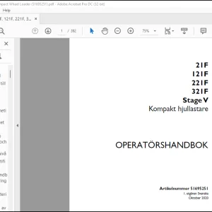 Case 21F 121F 221F 321F Stage IIIB Kompakt hjullastare FÖRARHANDBOK Manual(51695251)-PDF DOWNLOAD (Swedish)