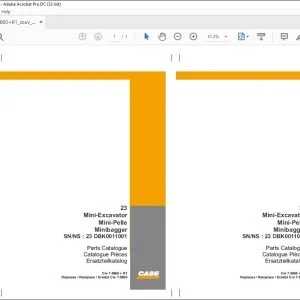 Case 23 Mini-Excavator Parts Catalogue Manual 7-5860 + R1 EN_FR_DE - PDF DOWNLOAD
