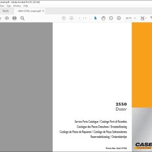 Case 2550 Dozer Service Parts Catalogue Manual 84413783 EN_FR_IT_ES_NL_PT_DK - PDF DOWNLOAD